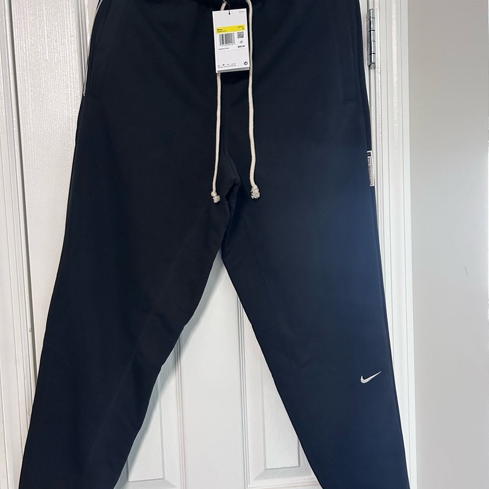 Nike Black Sweatpants with White Drawstring